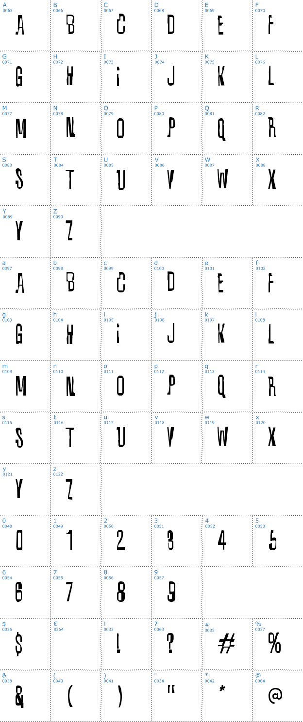 Schriftzeichen Quixotic Font