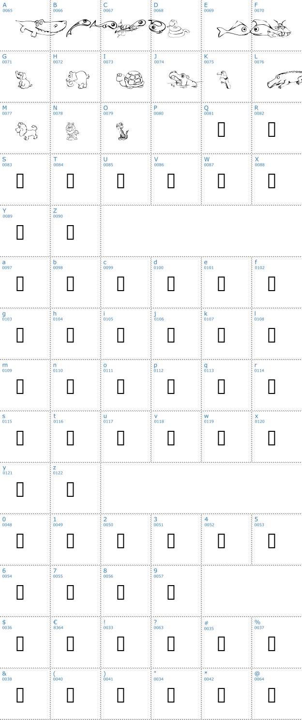 Schriftzeichen KR Jungle Scraps Font