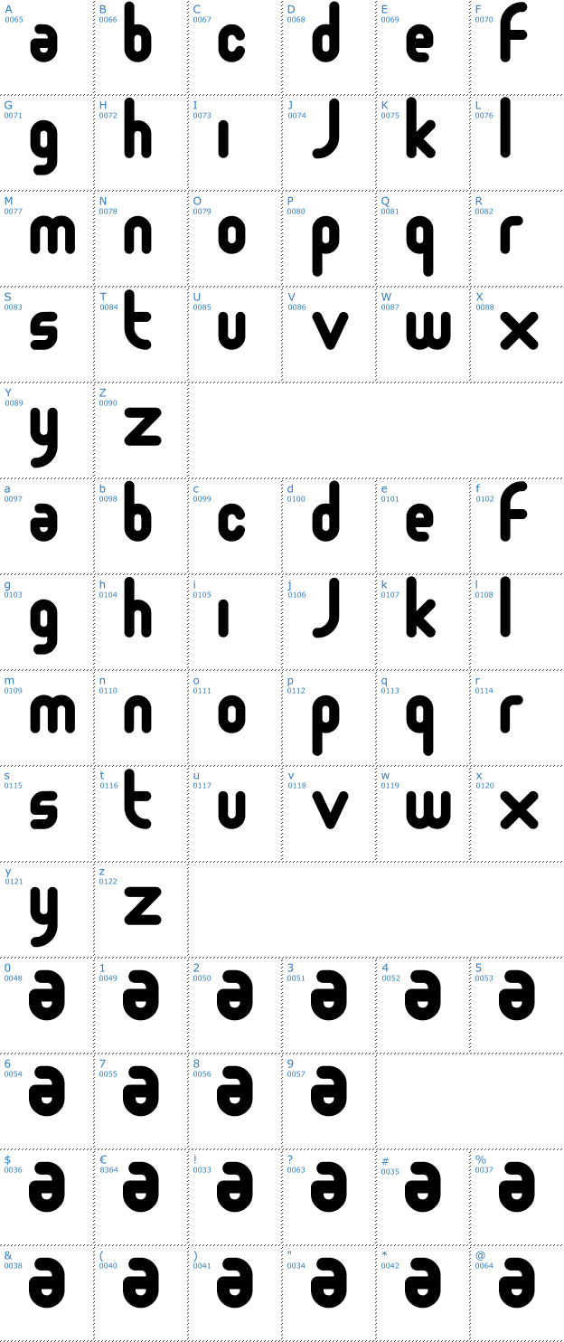 Schriftzeichen Moloko Font