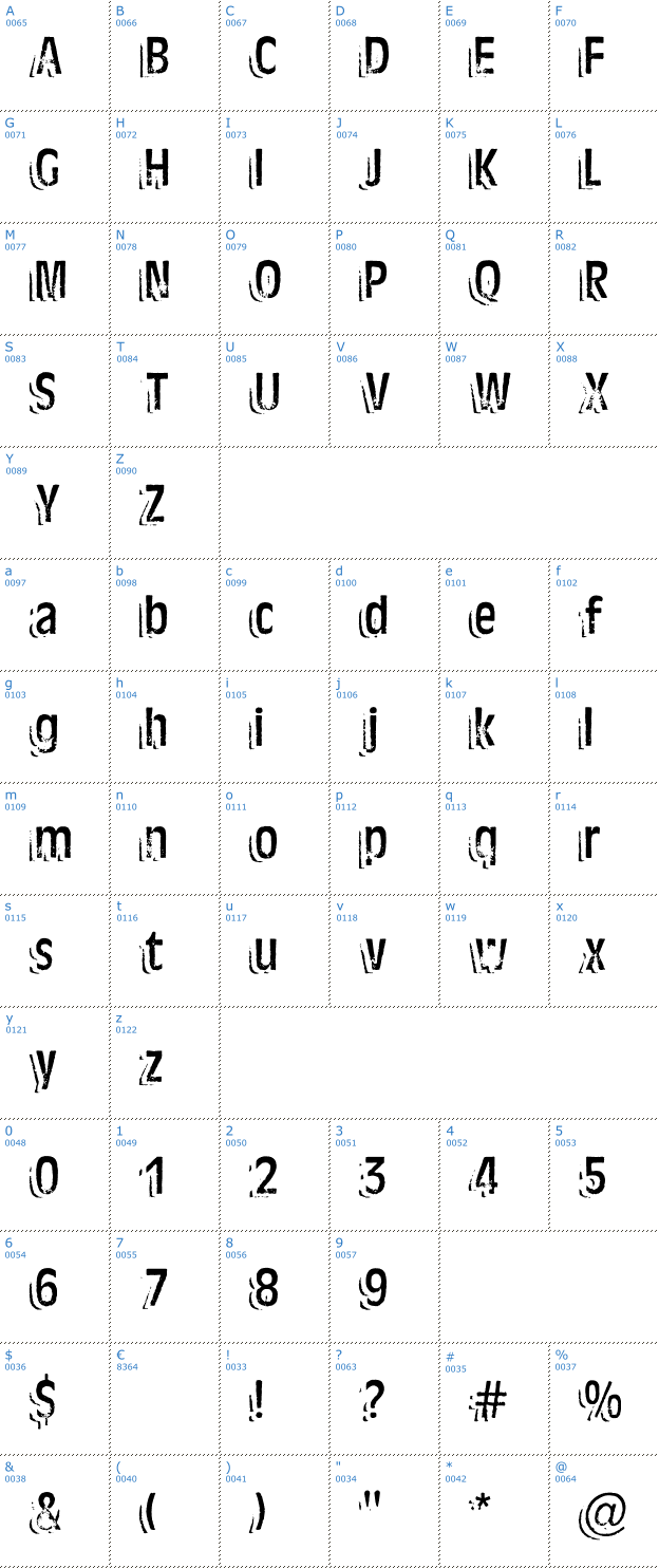 Schriftzeichen Ten Ton Ballyhoo Font