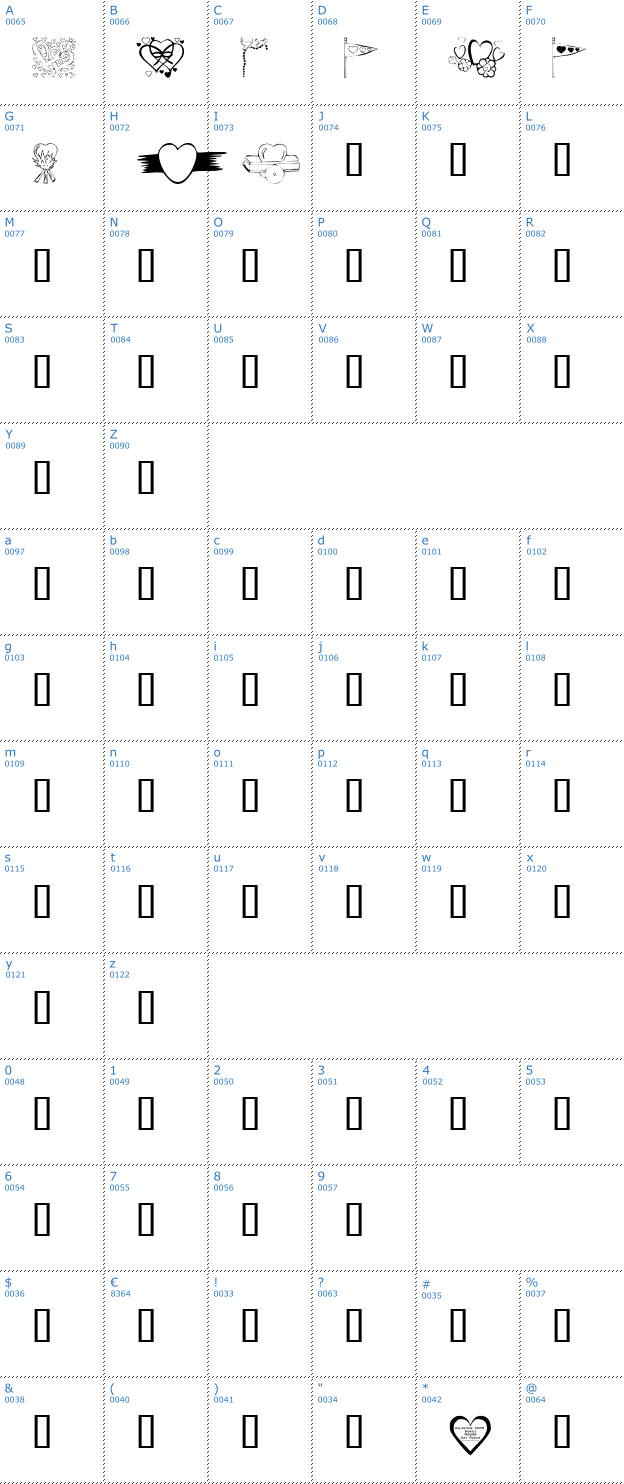 Schriftzeichen KR Valentines 06 nine Font