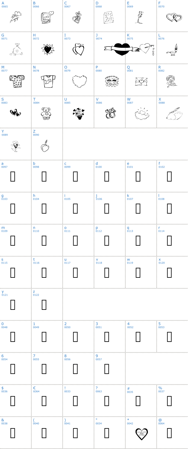 Schriftzeichen KR Valentines 06 ten Font