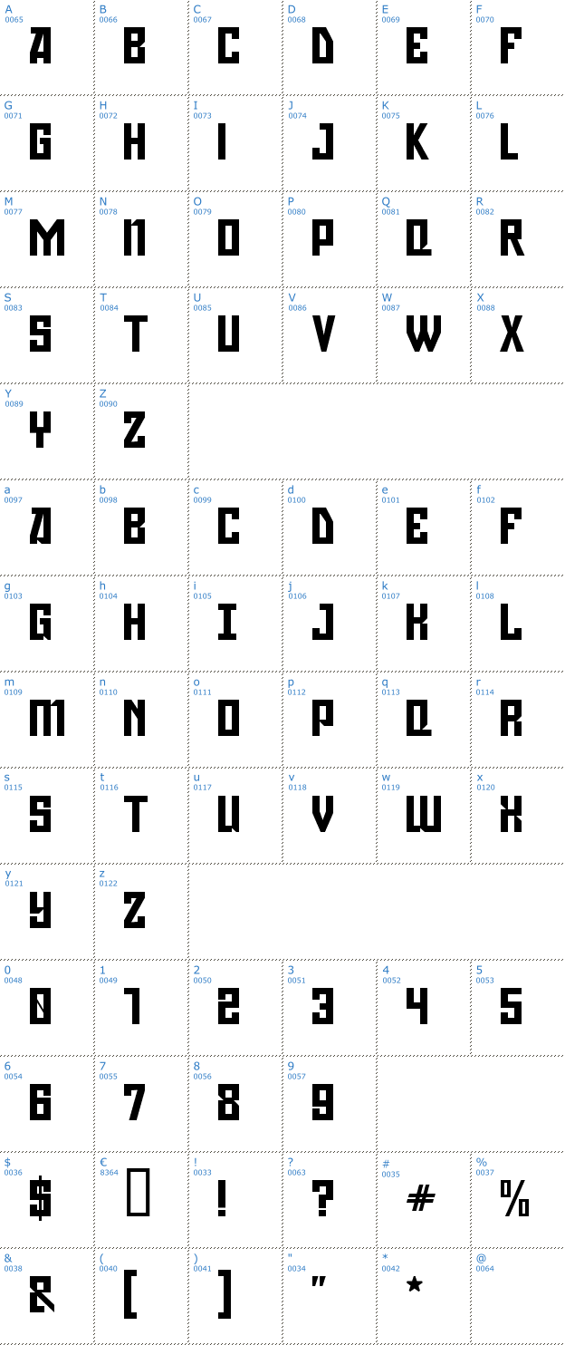 Schriftzeichen Gagarin Font