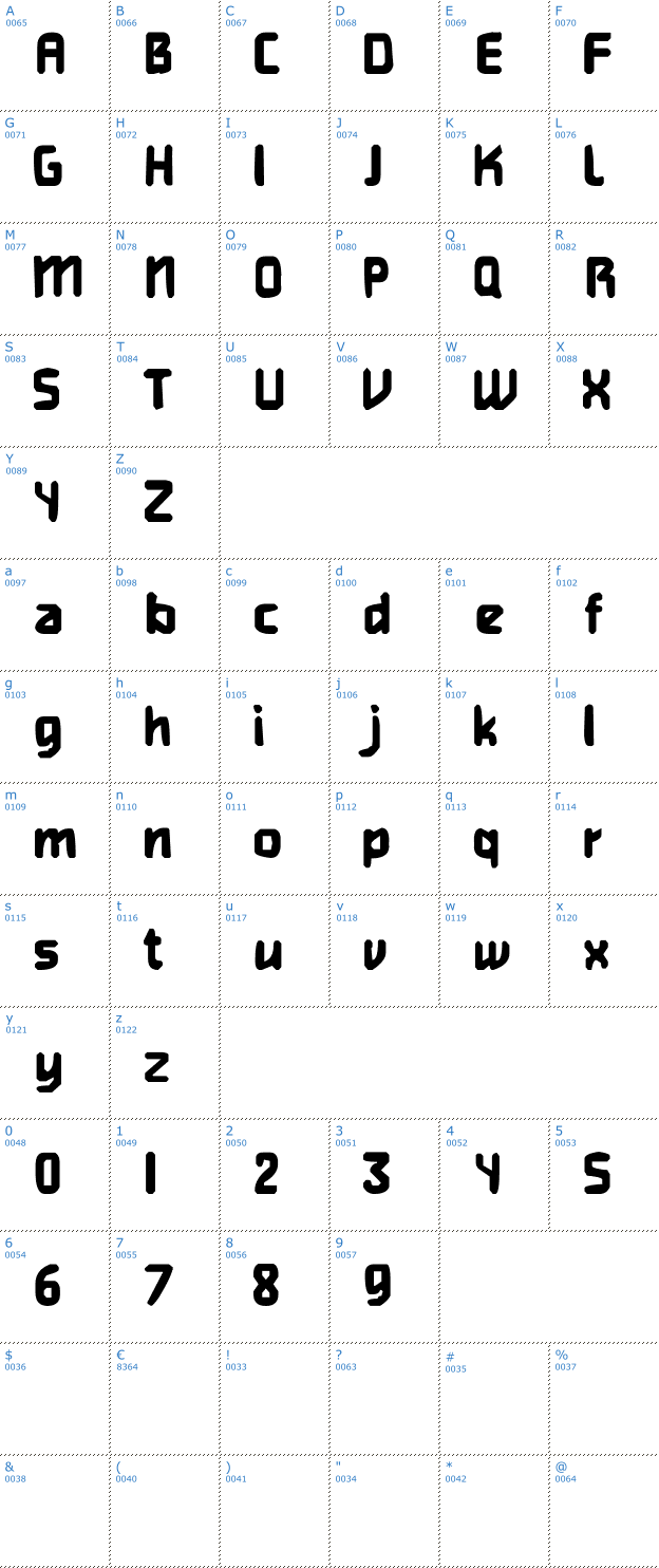 Schriftzeichen Heavy weight Gamer Font