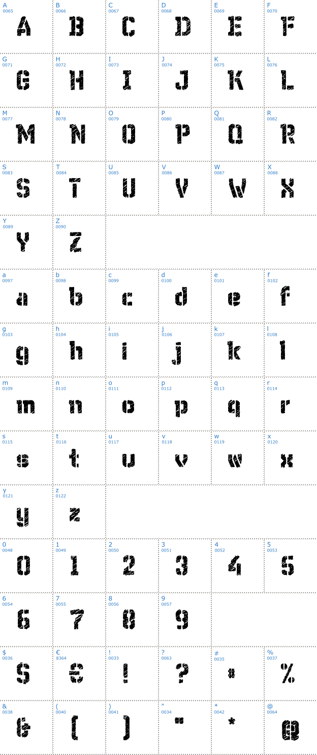 Schriftzeichen WC Wunderbach Rough Font