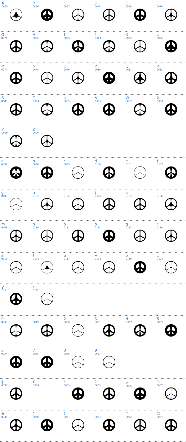Schriftzeichen Wahei Font