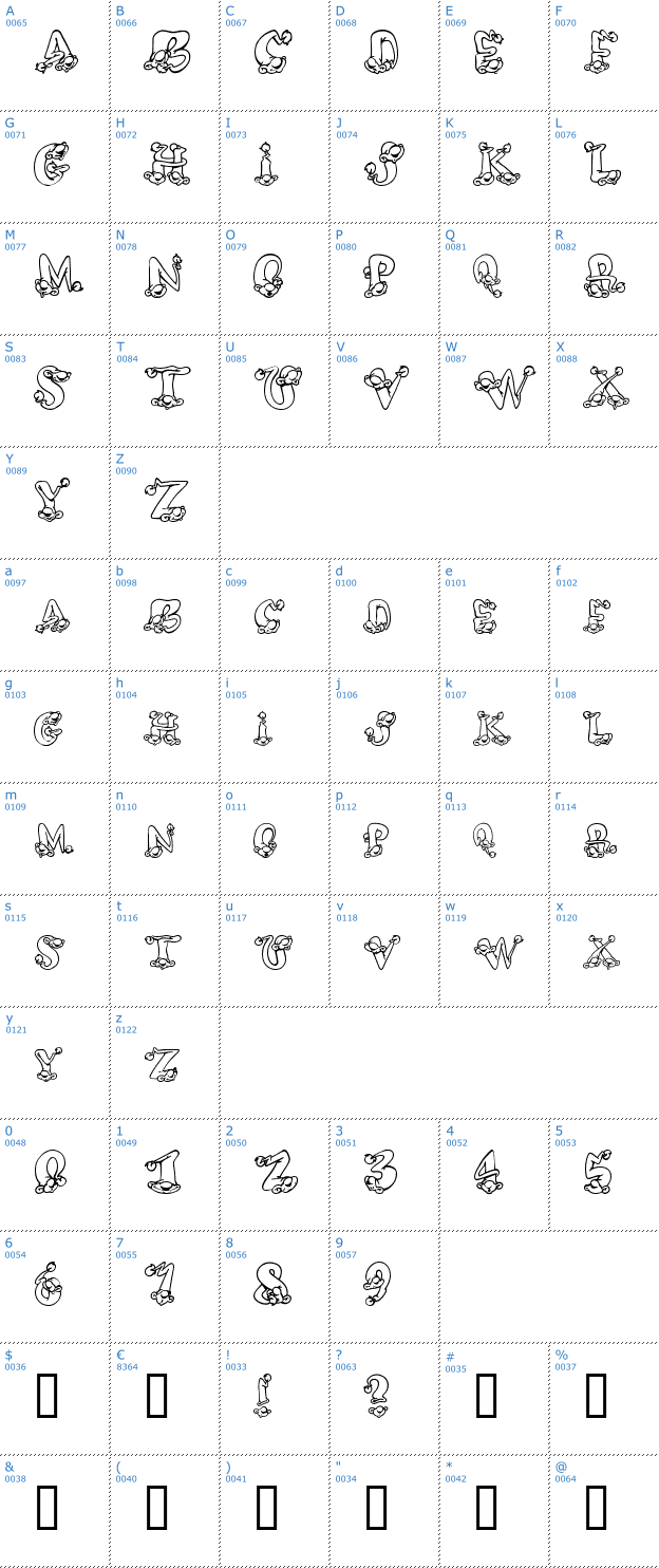 Schriftzeichen Alpha Elfin Font