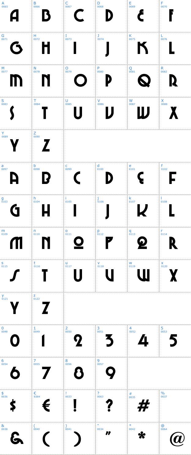 Schriftzeichen Chi-Town Font