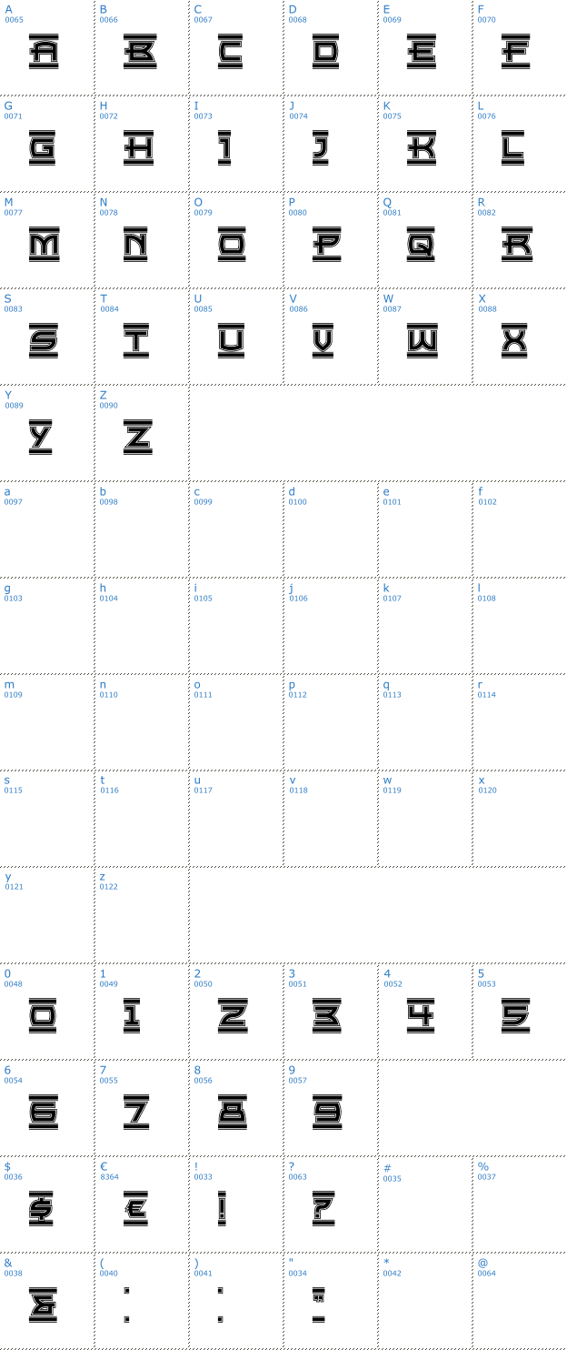 Schriftzeichen Empire State Font