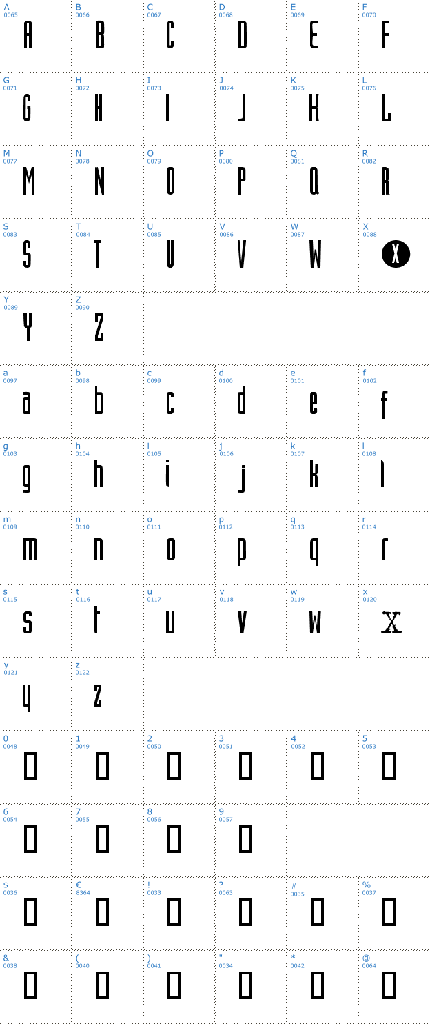 Schriftzeichen Xfiles Font