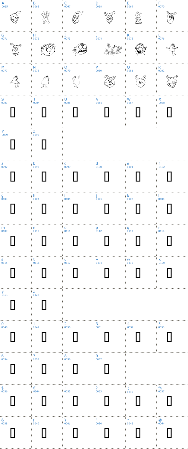 Schriftzeichen KR lil mites Font