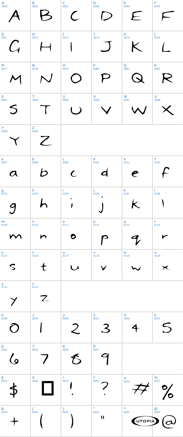 Schriftzeichen Dael Neu Font