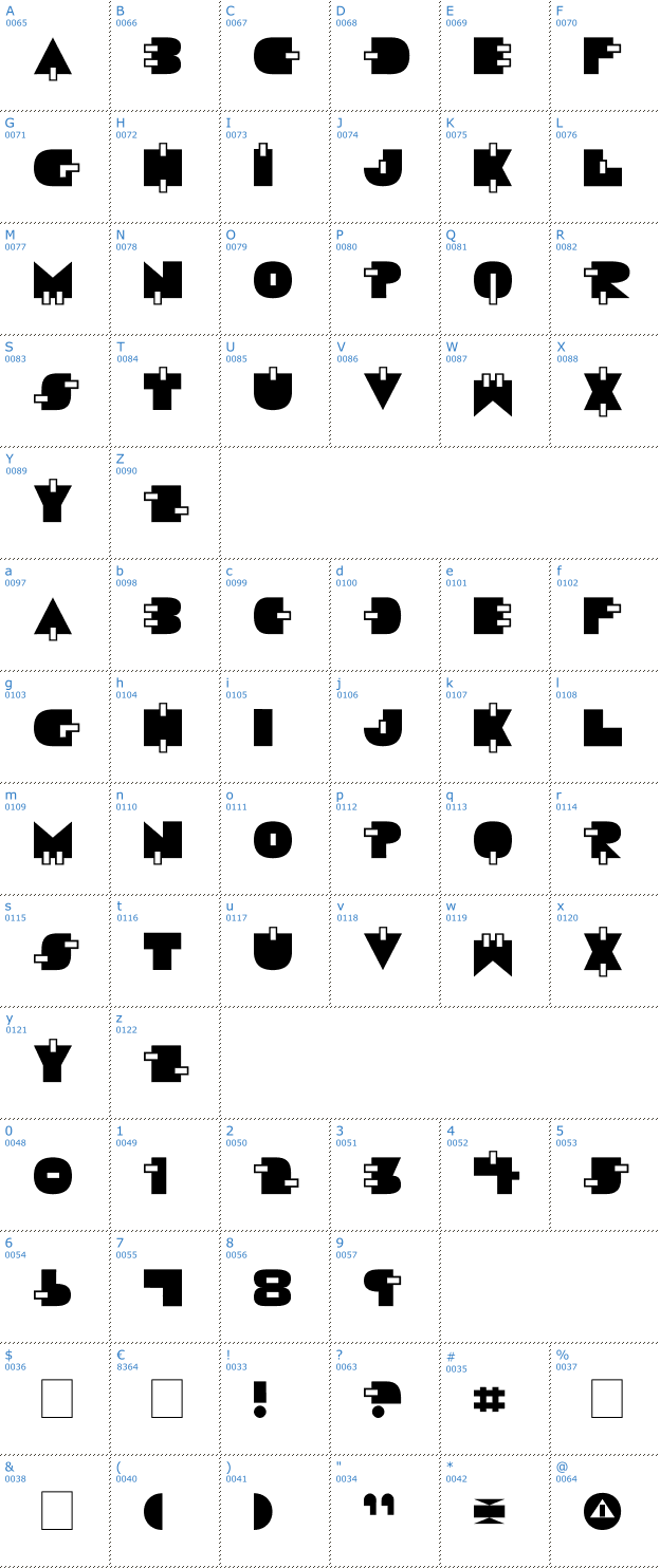 Schriftzeichen VH 1 Font