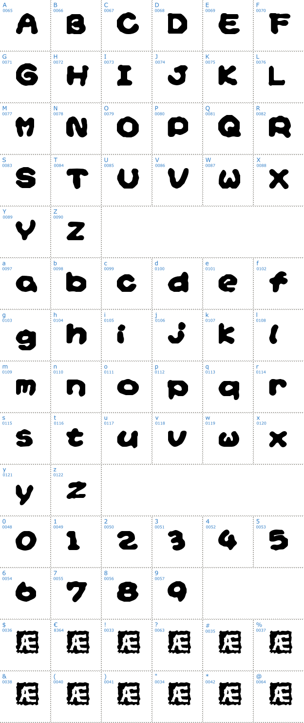 Schriftzeichen Yoshi's Story Font