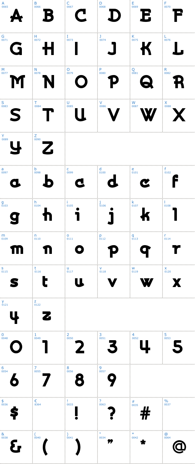 Schriftzeichen Kurvaccous Font