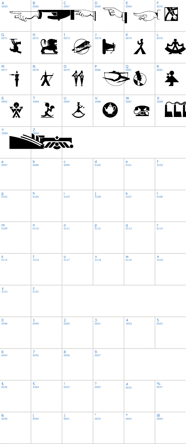 Schriftzeichen Deco Dingbats Font