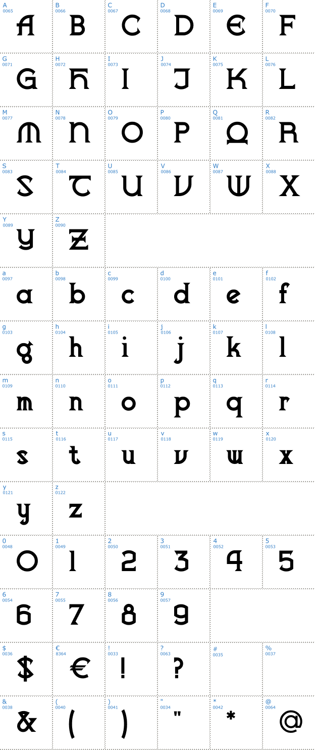 Schriftzeichen Vlaanderen Chiseled Font