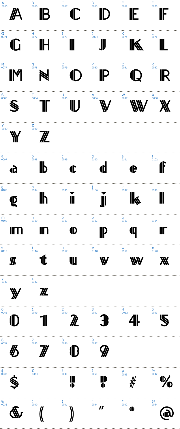 Schriftzeichen Titanick Display Font