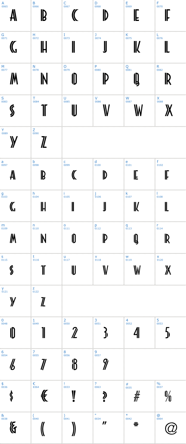 Schriftzeichen Platonick Font