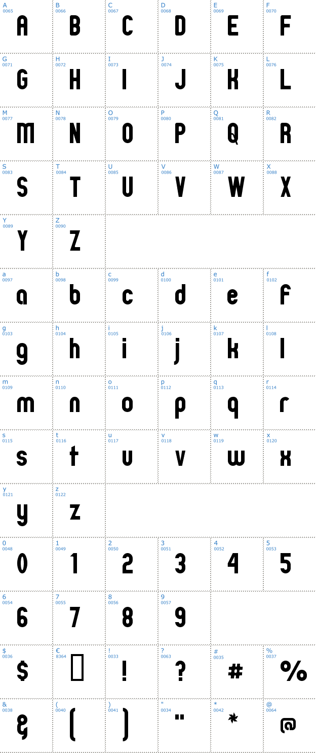 Schriftzeichen Zillah Font