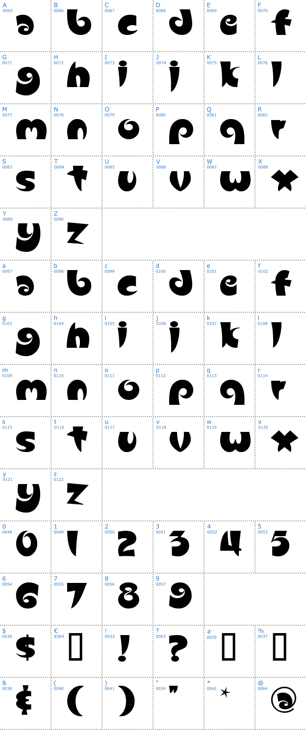 Schriftzeichen Slugfest Font
