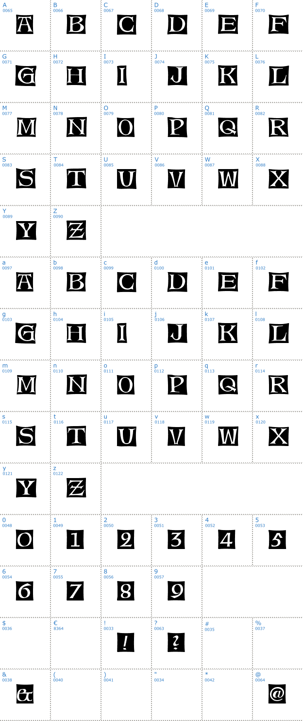Schriftzeichen Alte Caps Font