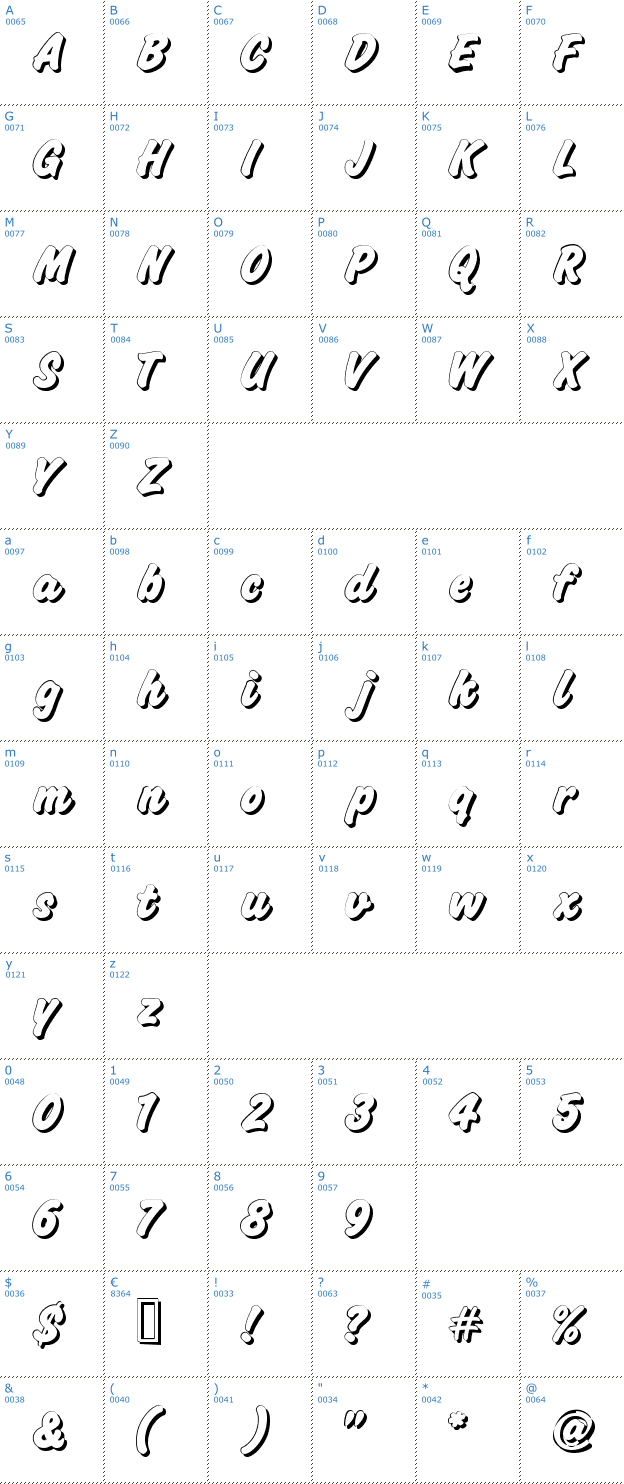 Schriftzeichen Challenge Shadow Font