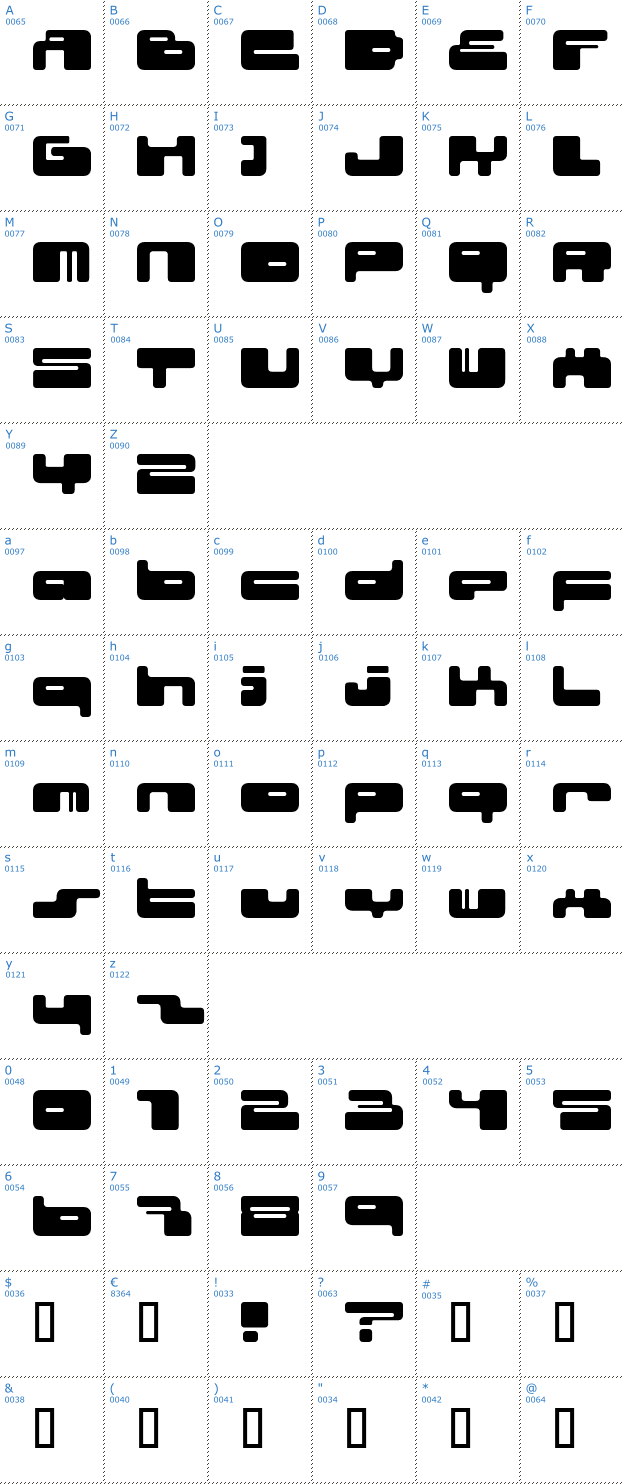 Schriftzeichen 02.10 Font