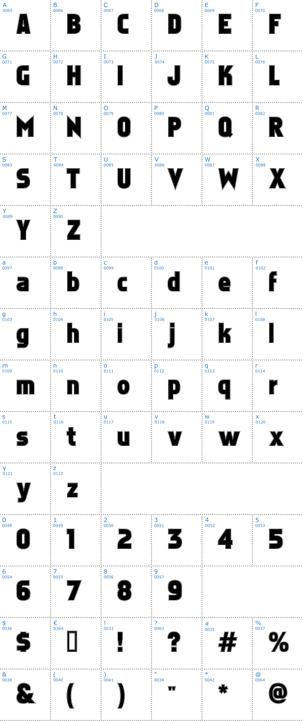 Schriftzeichen Faktos Contour Font