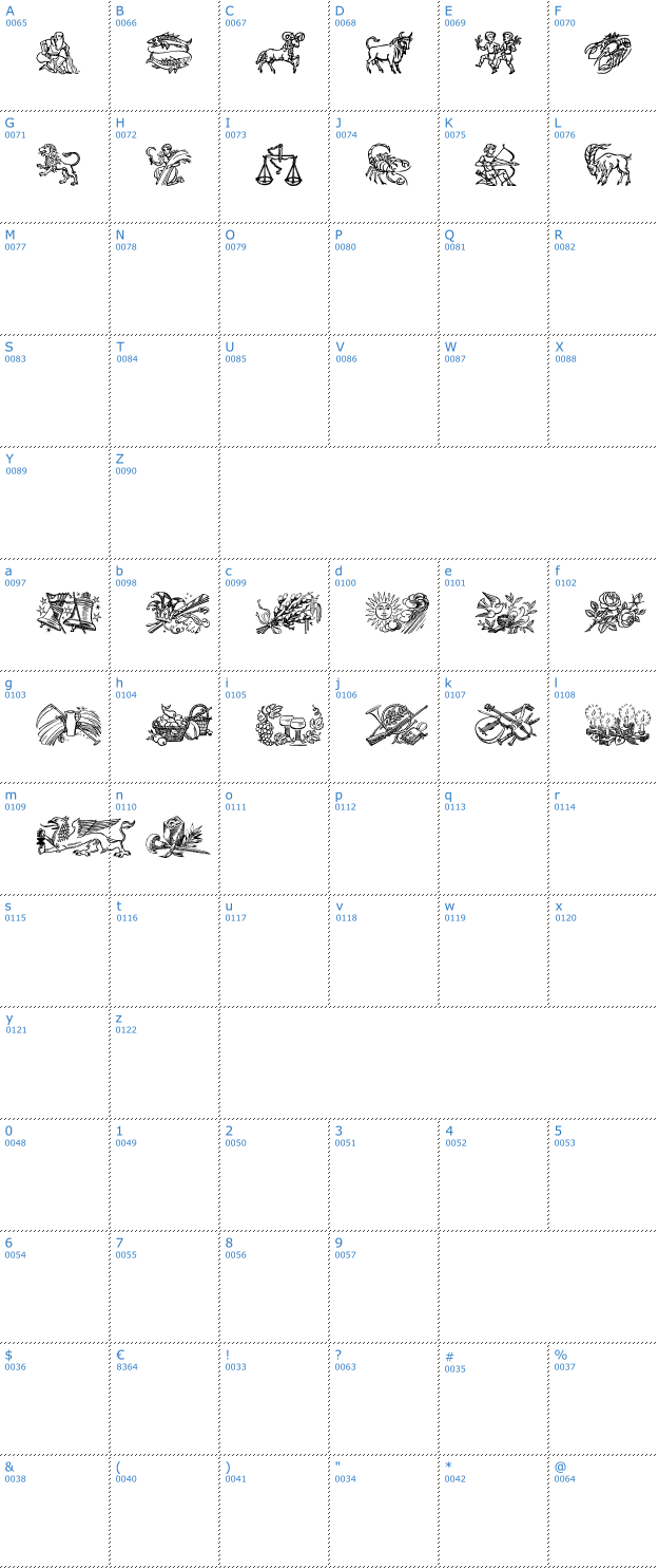 Schriftzeichen Jahreskreis Font