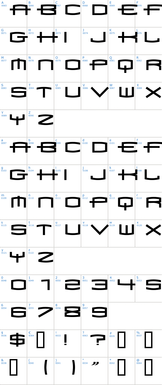 Schriftzeichen 1979 Font