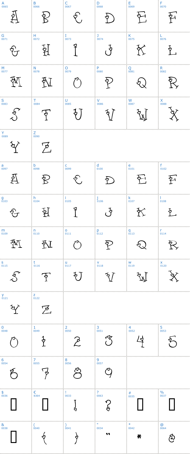 Schriftzeichen 4 my Lover Font