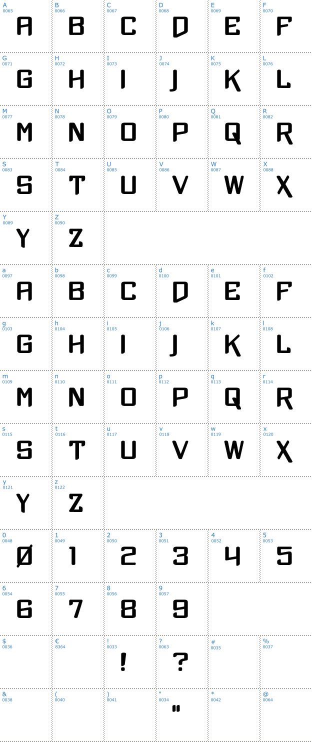 Schriftzeichen Xtreme Chrome Font