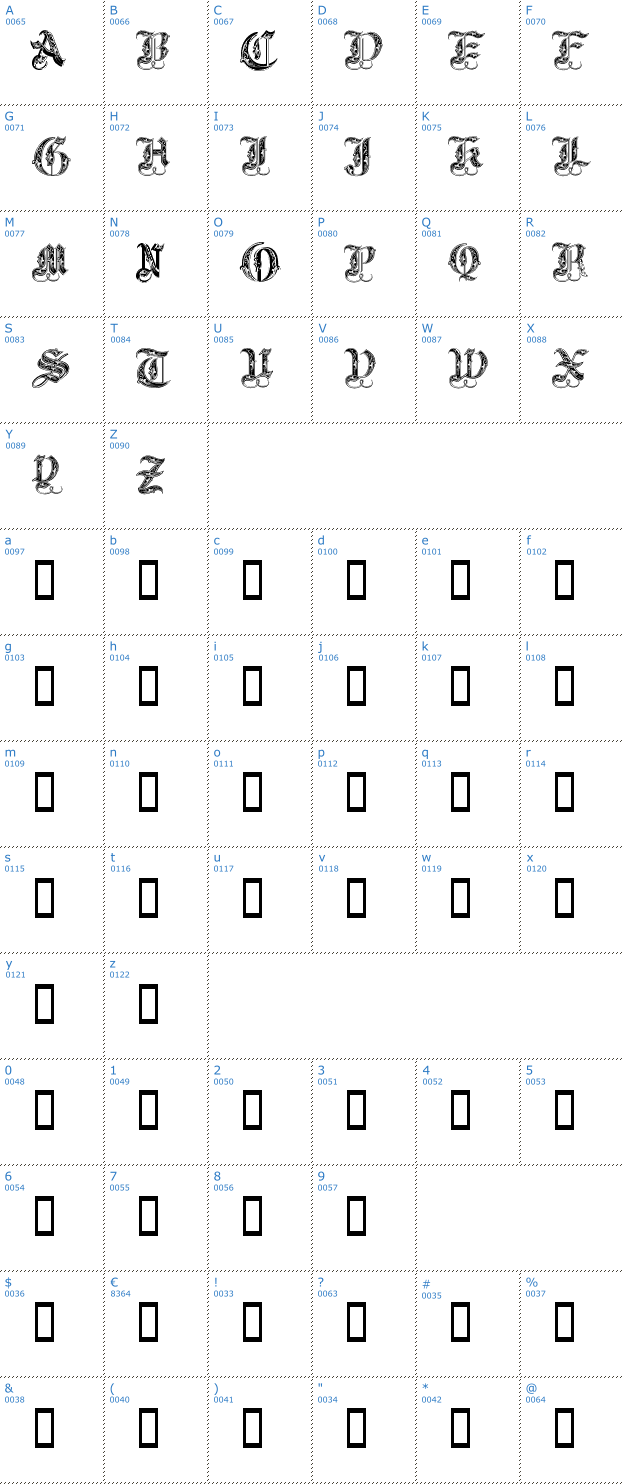 Schriftzeichen Royal Initialen Font