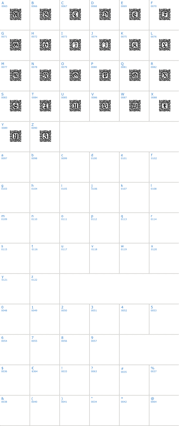 Schriftzeichen Schmuck-Initialen 2 Font