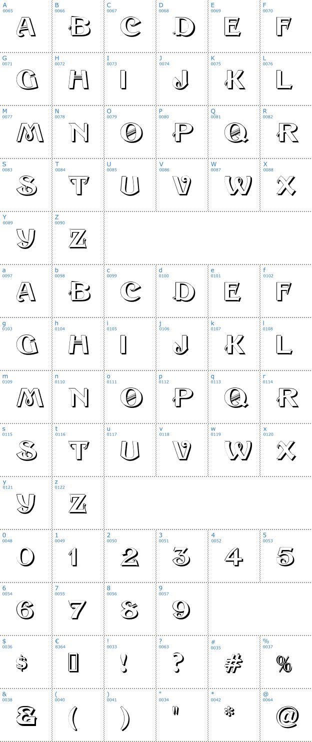Schriftzeichen Sesame Shadow Font