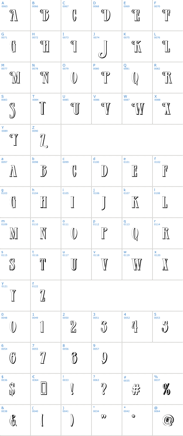 Schriftzeichen Verve Shadow Font