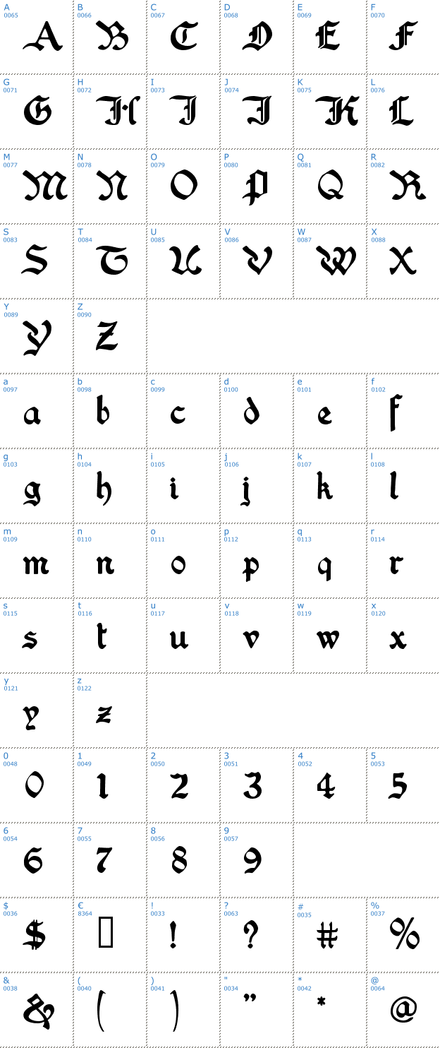 Schriftzeichen Washington Text Font