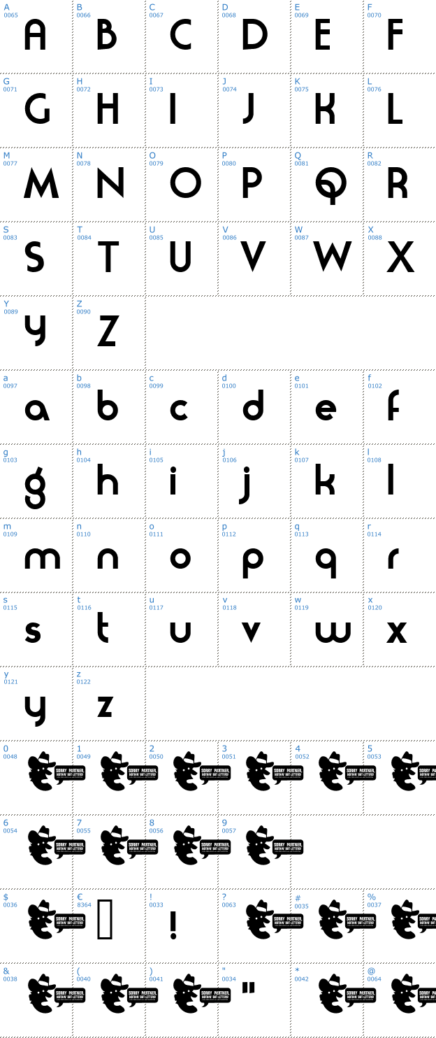 Schriftzeichen Moderna Font