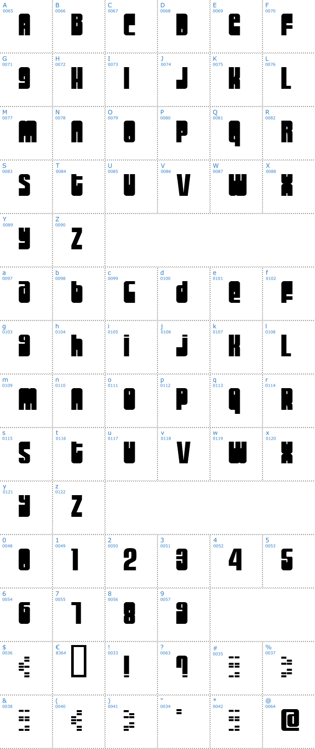 Schriftzeichen Moog/Schmoog Font