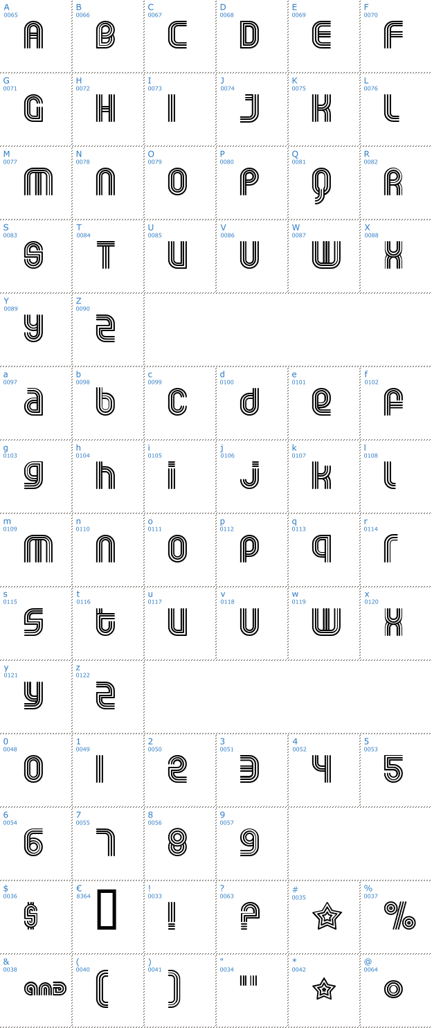 Schriftzeichen Rolloglide Font