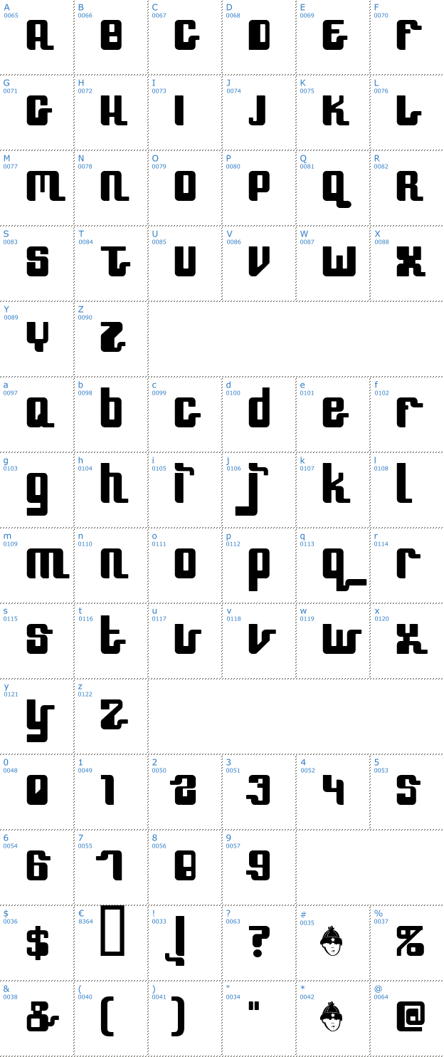 Schriftzeichen SpeedFreek Font