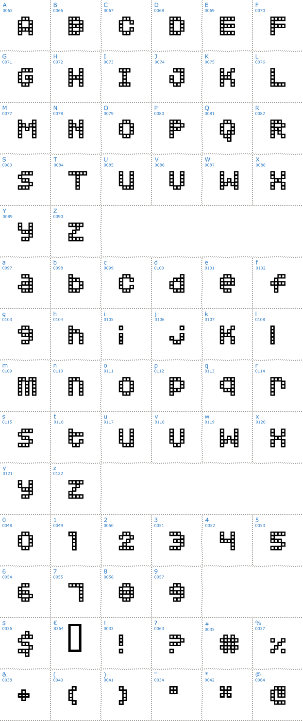 Schriftzeichen Squarodynamic 2 Font