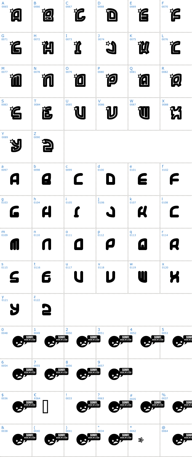 Schriftzeichen Super Trooper Font