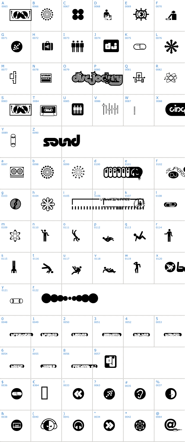 Schriftzeichen Superstar DJ Font
