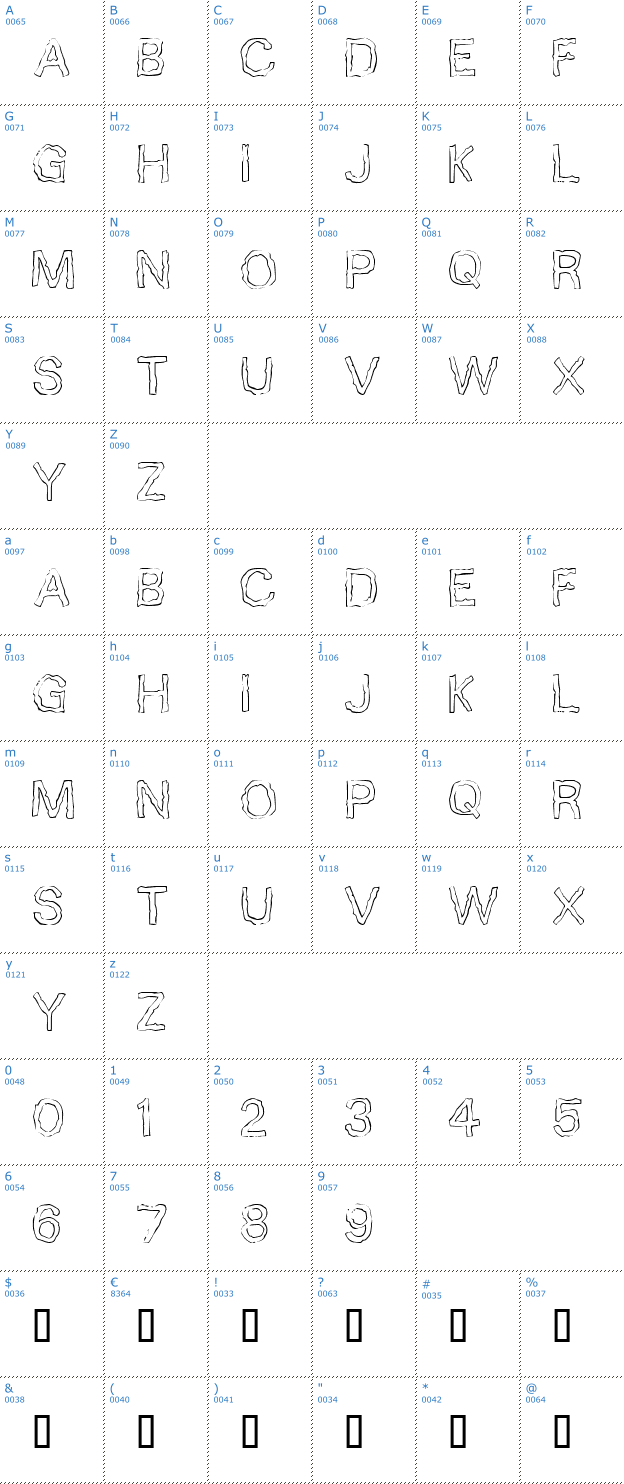 Schriftzeichen 10 Minutes Font