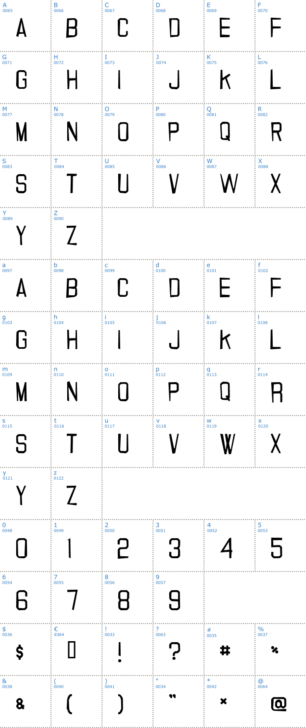 Schriftzeichen 20000 Dollar Bail Font