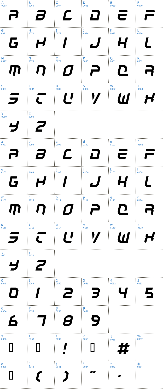 Schriftzeichen Autobahn Font