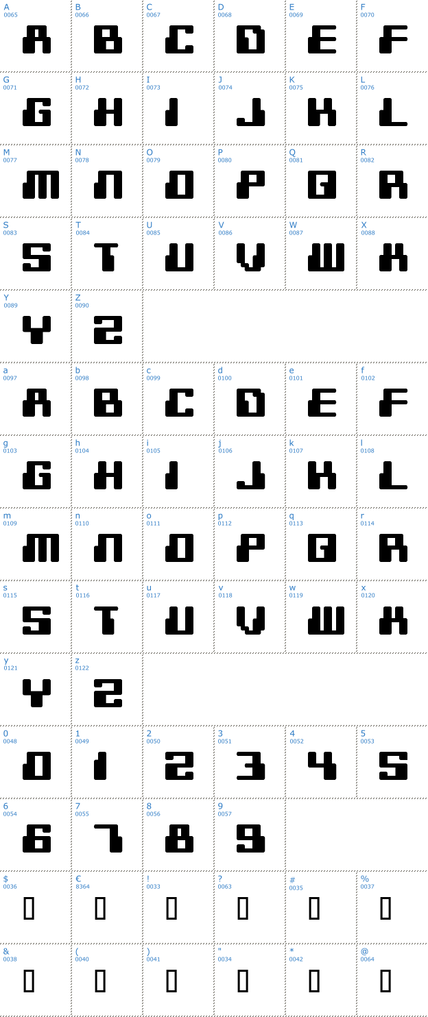 Schriftzeichen Digitek Font