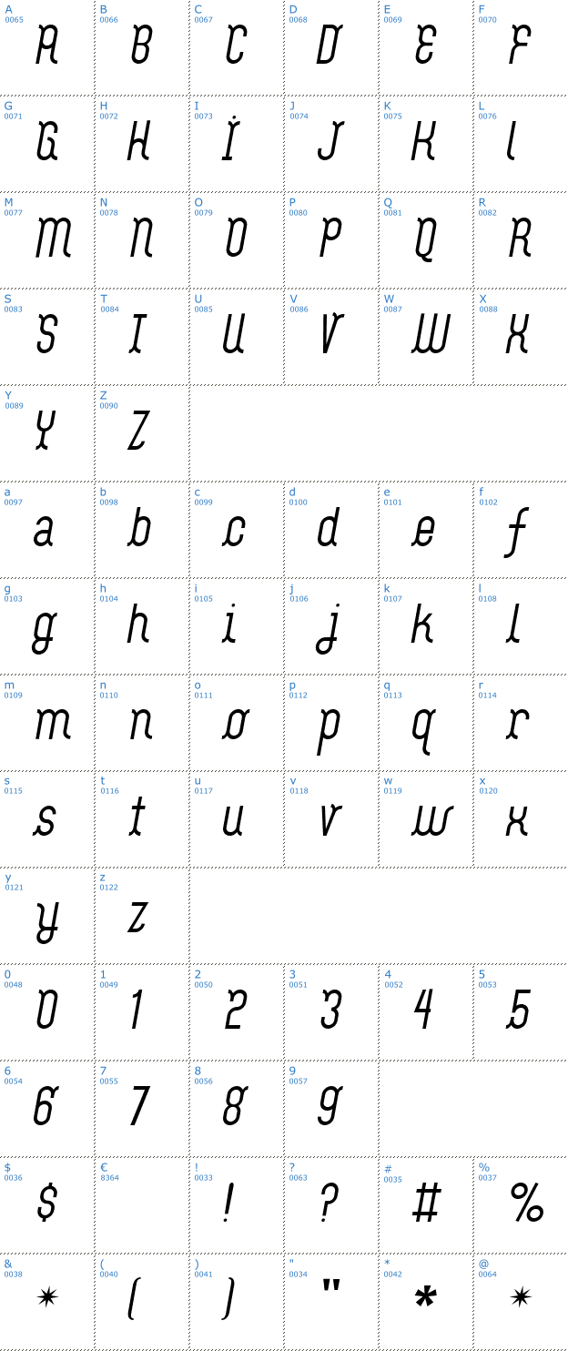 Schriftzeichen Flash Boy Font